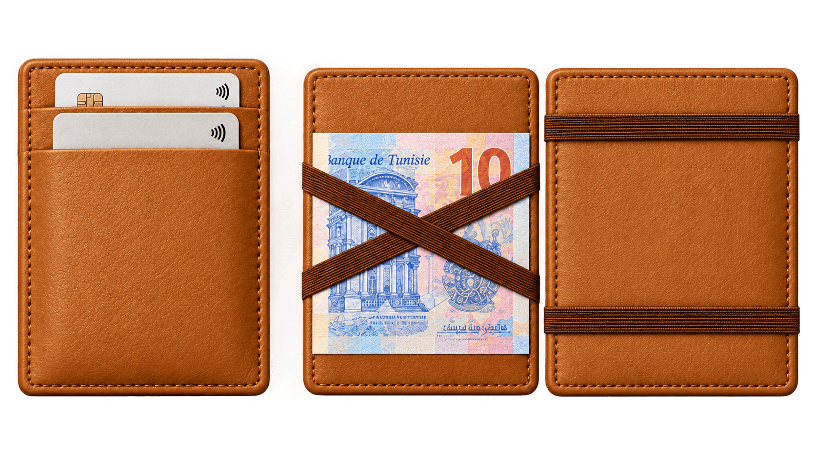 محفظة Stouchi البنية من عدة زوايا